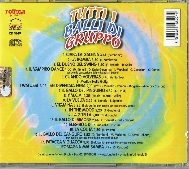 Compilation - Tutti I Balli Di Gruppo Cd 8018461184964