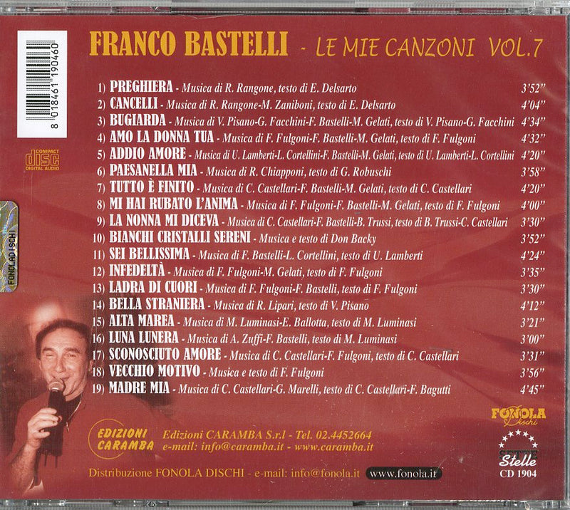 Bastelli Franco - Le Mie Canzoni Vol.7 Cd 8018461190460