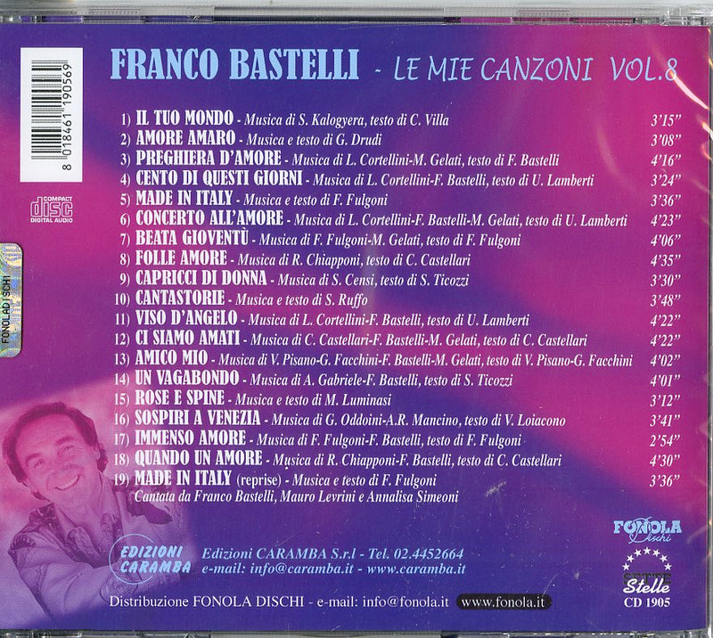 Bastelli Franco - Le Mie Canzoni Vol.8 Cd 8018461190569