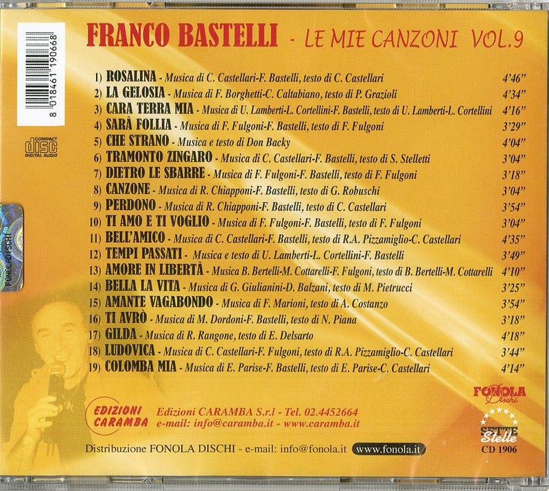 Bastelli Franco - Le Mie Canzoni Vol.9 Cd 8018461190668