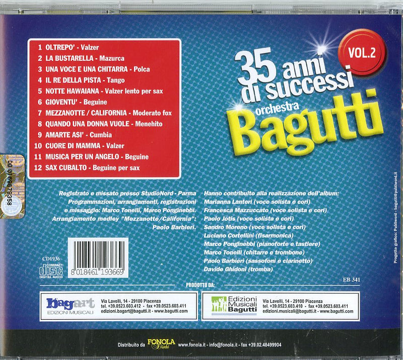 Orchestra Bagutti - 35 Anni Di Successi Vol.2 Cd 8018461193669