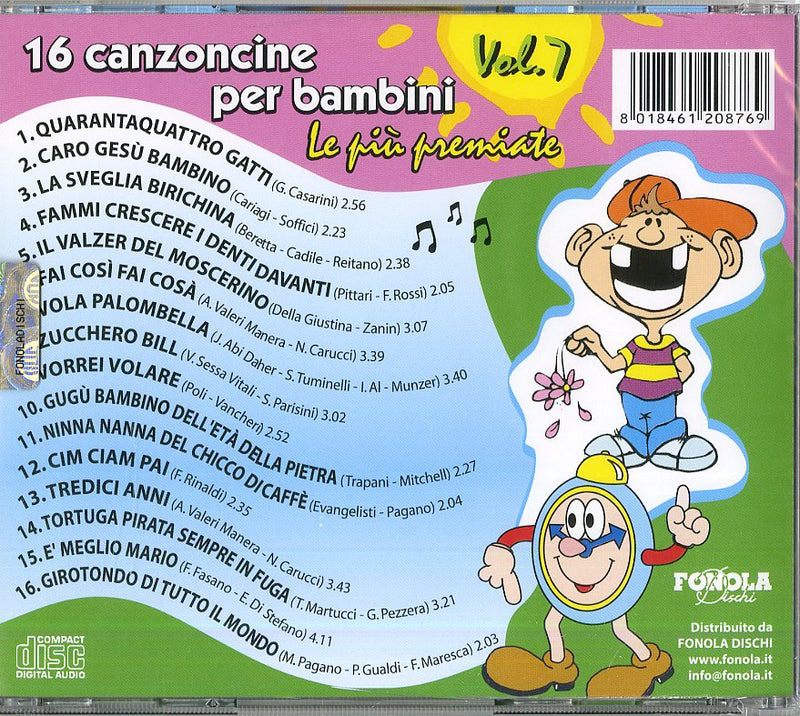 Compilation - 16 Canzoncine Vol.7 44 Gatti Cd 8018461208769