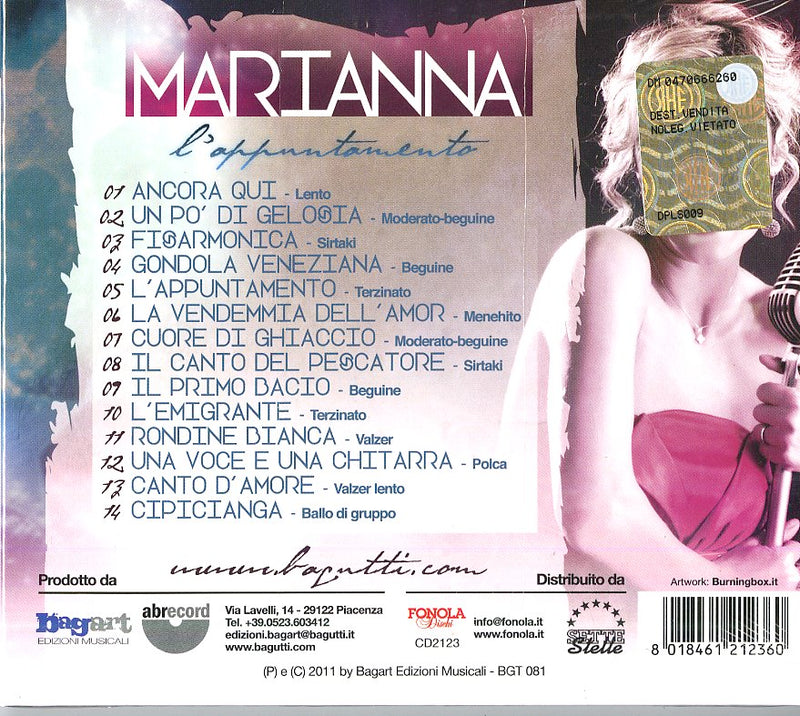 Marianna Lanteri - L'Appuntamento Cd 8018461212360