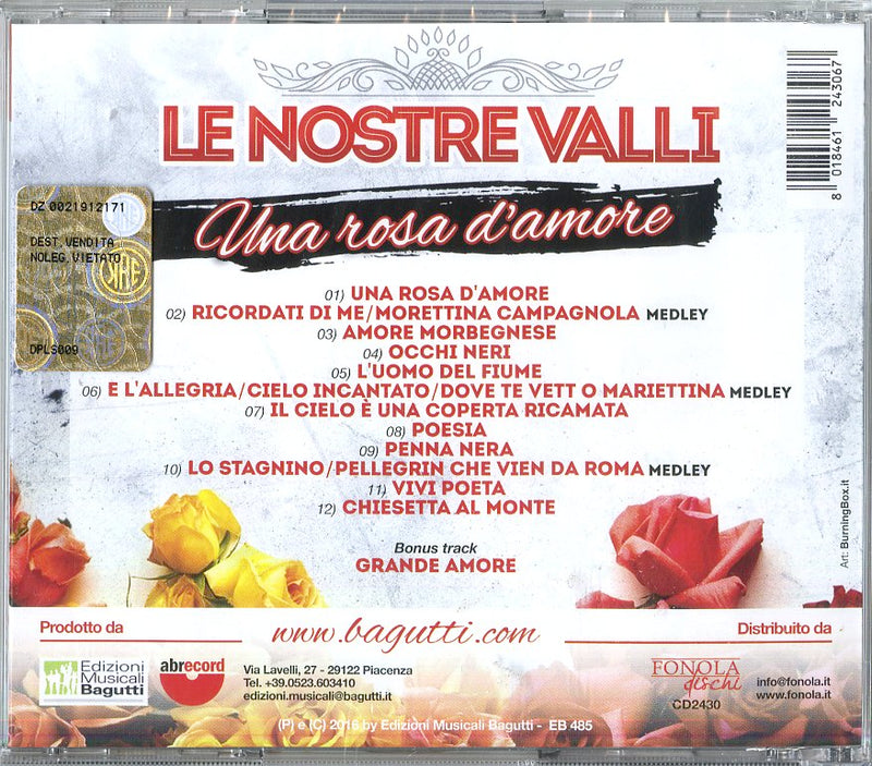 Le Nostre Valli - Una Rosa D'Amore Cd 8018461243067