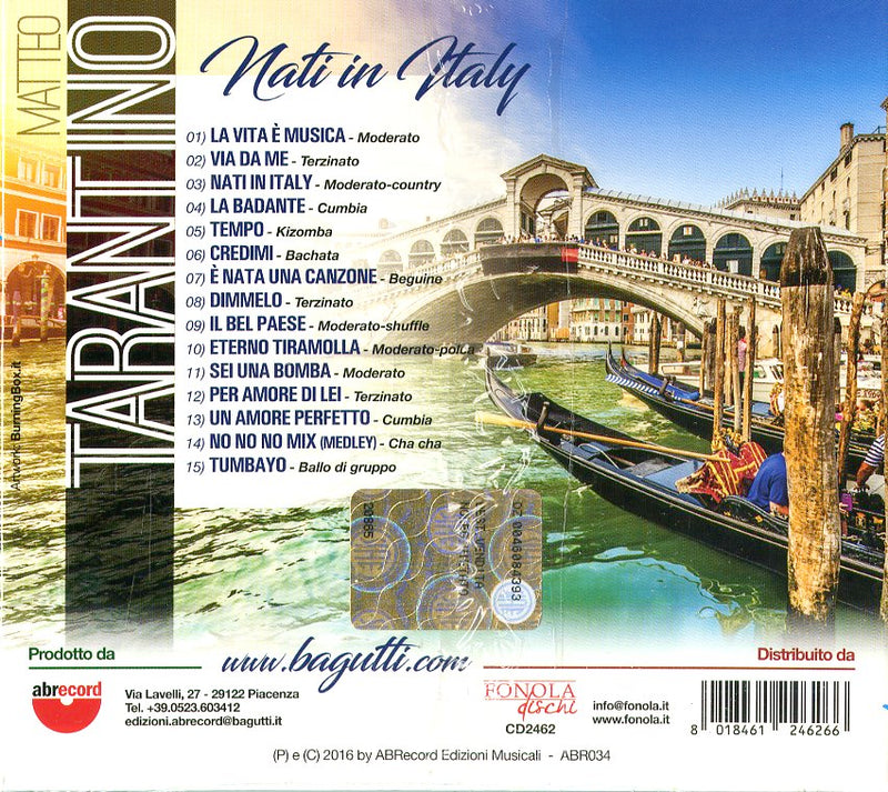 Tarantino Matteo - Nati In Italy Cd 8018461246266