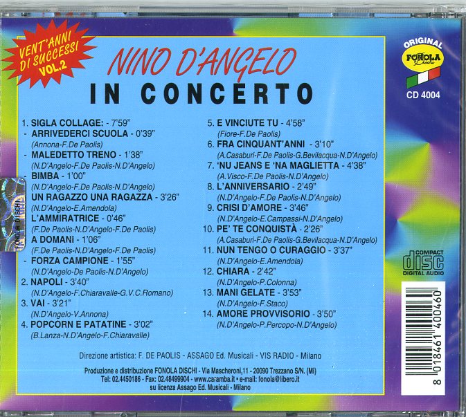 D'Angelo Nino - In Concerto V.2 Cd 8018461400460