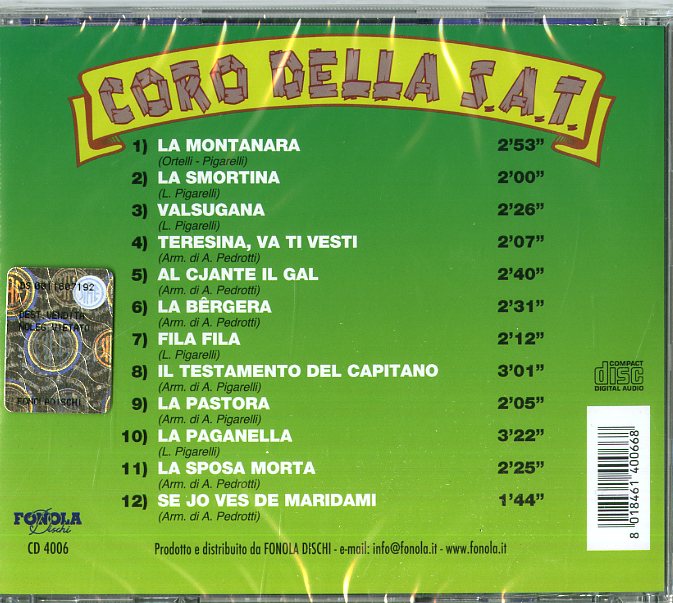 Coro Della S.A.T. - La Montanara Cd 8018461400668