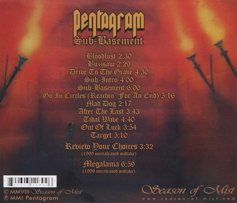 Pentagram - Sub-Basement CD 8019991559802