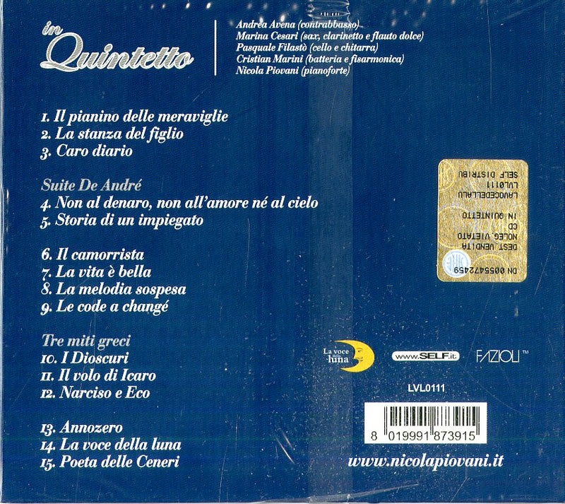 Piovani Nicola - In Quintetto Cd 8019991873915