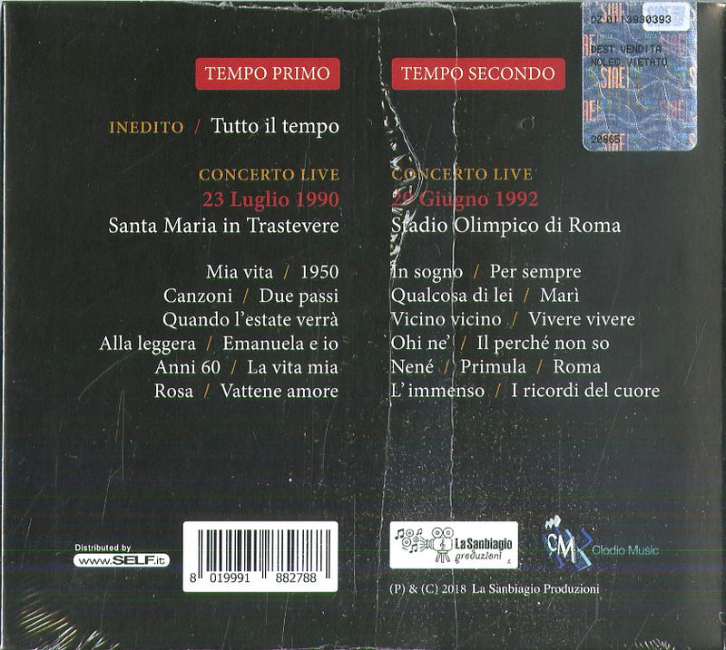 Minghi Amedeo - Tutto Il Tempo (Brano Inedito E 2 Concerti Live 23-07-90 E 29-06-92) CD 8019991882788