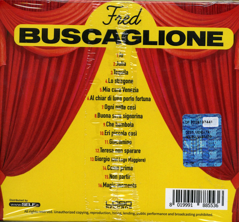 Buscaglione Fred - Fred Buscaglione E I Suoi Asternovas Cd 8019991885536