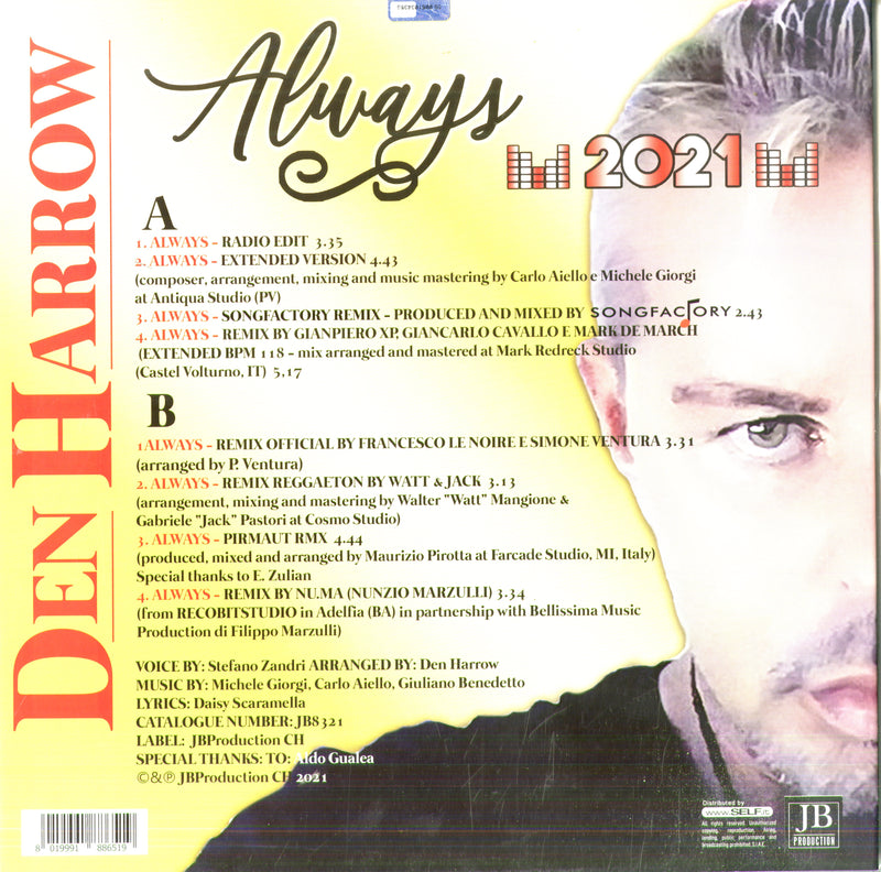 Harrow Den - Always (Vinyl Yellow Numbered Limited Edt.) Lp 8019991886519