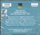 Segovia Andres (Chitarra) - The Art Of A.Segovia 1952-1854 (Passacaglia,Fantasia,Siciliana...) Cd 8021945001145