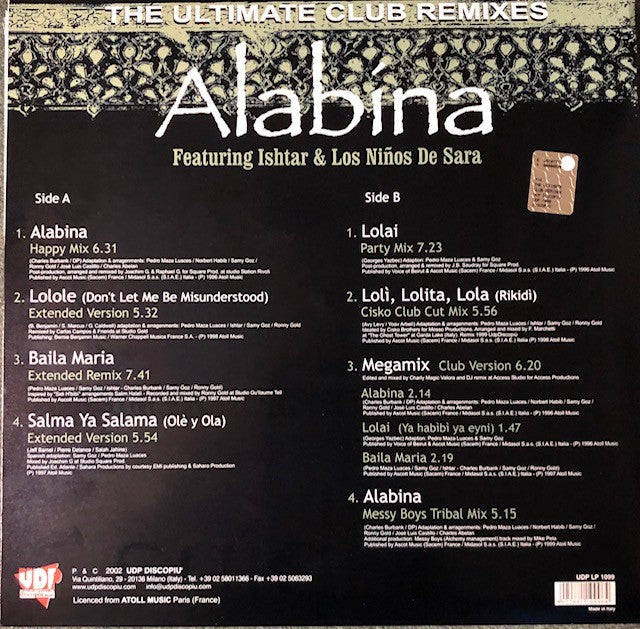 Alabina( Feat. Ishtar & Los Ninos De Sara) - The Ultimate Club Remixes Lp 8022881109964