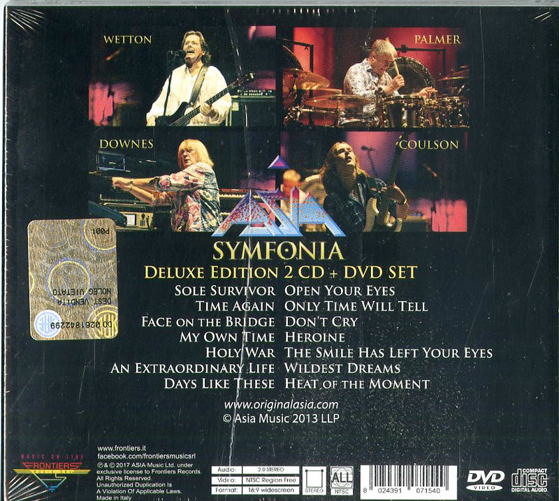 Asia - Symfonia. Live In Bulgaria 2013 (2Cd+Dvd) CD 8024391071540