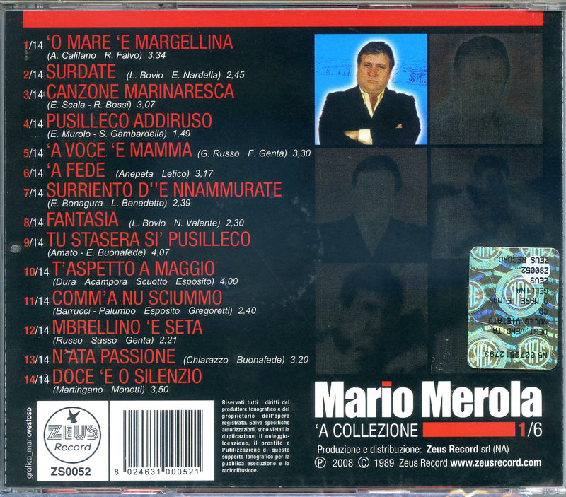 Merola Mario - O Mare 'E Margellina Cd 8024631000521