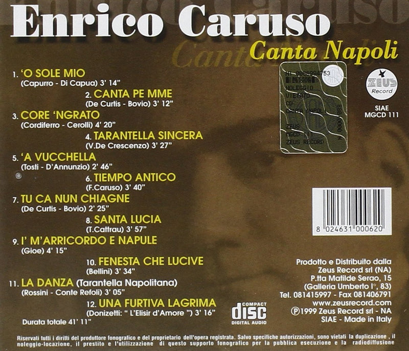 Caruso Enrico - Canta Napoli Cd 8024631000620