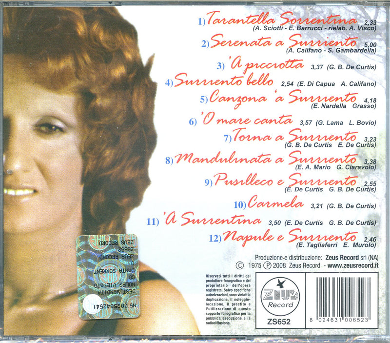 Sacco Giulietta - Canta Sorrento Cd 8024631006523