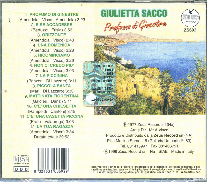 Sacco Giulietta - Profumo Di Ginestre Cd 8024631006929