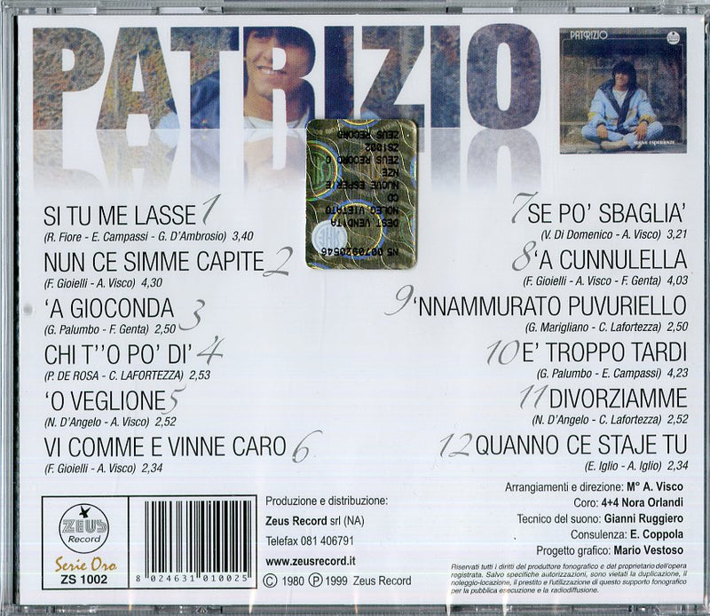 Patrizio - Nuove Esperienze Cd 8024631010025