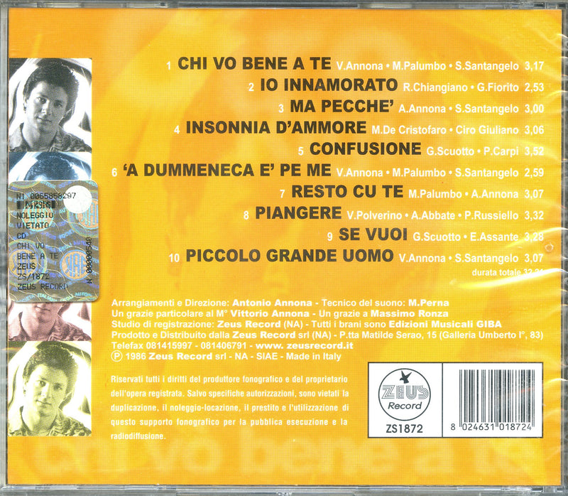 Rigione Ciro - Chi Vo' Bene A Te Cd 8024631018724