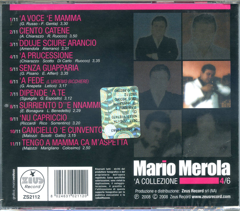 Merola Mario - 'A Collezione 4 Surriento D''E Nn Cd 8024631021120