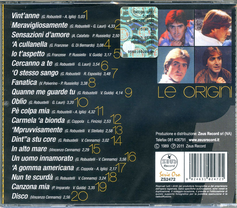 Calone Franco - Le Origini 1 Cd 8024631024725