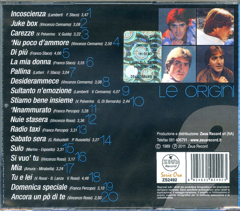 Calone Franco - Le Origini 2 Cd 8024631024923