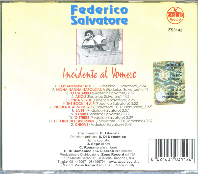 Salvatore Federico - Incidente Al Vomero Cd 8024631031426