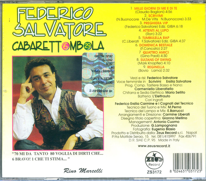 Salvatore Federico - Cabarettombola Cd 8024631031723