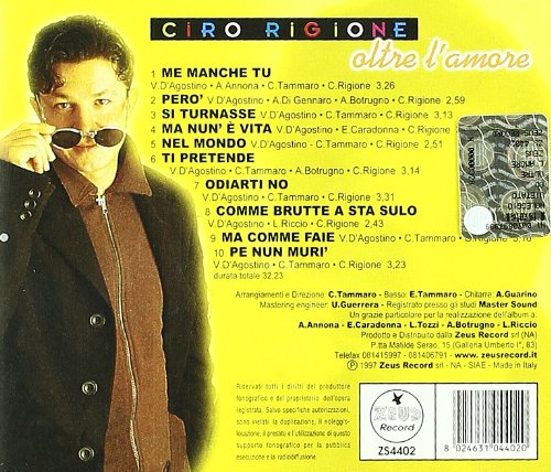 Rigione Ciro - Oltre L'Amore Cd 8024631044020