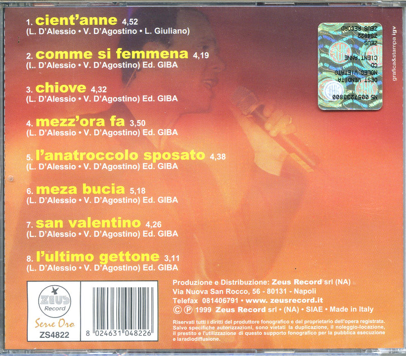 D'Alessio Gigi - Cient'Anne Cd 8024631048226