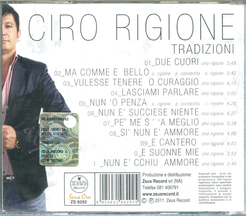 Rigione Ciro - Tradizioni Cd 8024631062925