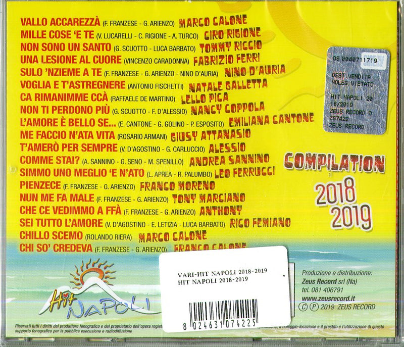 Compilation - Hit Napoli 2018-2019 Cd 8024631074225