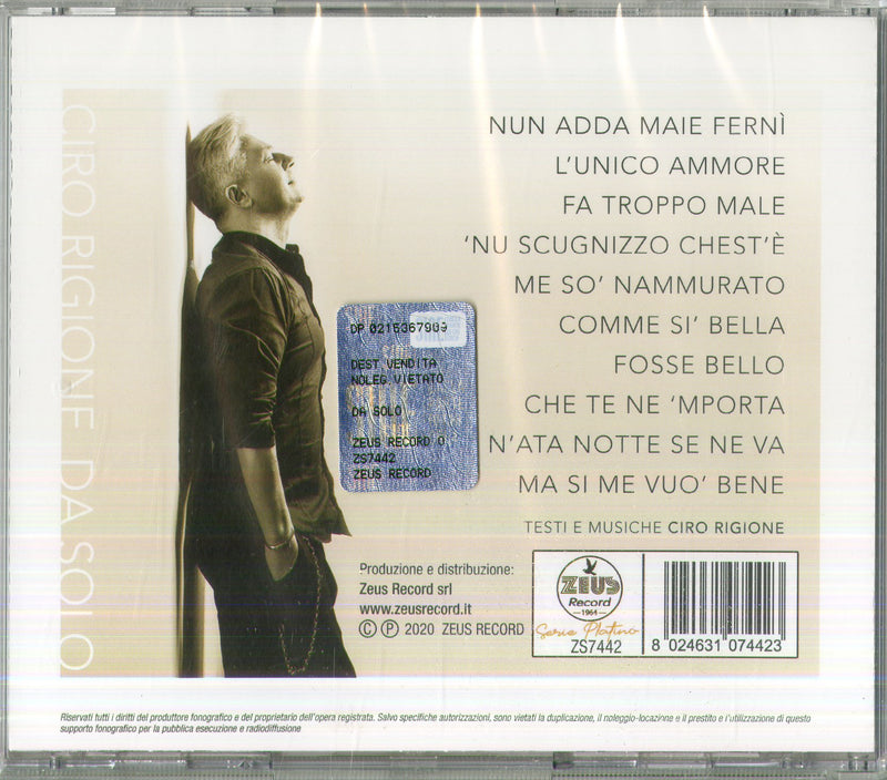 Rigione Ciro - Da Solo Cd 8024631074423