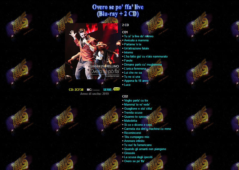 Fiorellino Gianni - Overo Se Po' Ffa Live (2 Cd Digipack + B.Ray + Book Fotografico) Cd 8024631380005