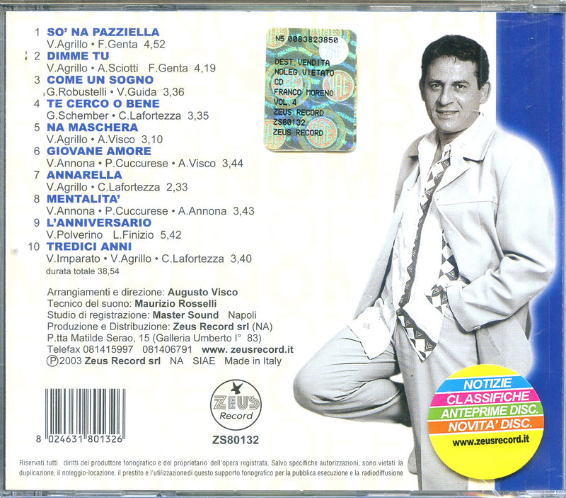 Moreno F. - Franco Moreno Volume 4 Cd 8024631801326