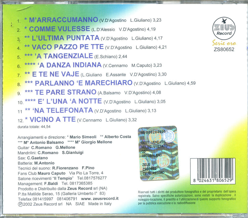 Caputo Mauro - Arcobaleno Cd 8024631806529