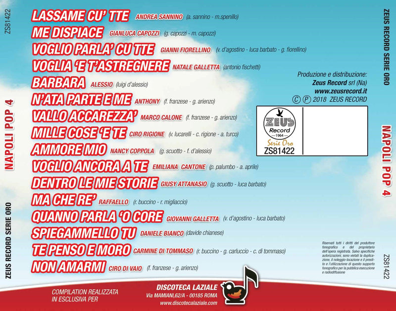 Compilation - Napoli Pop Vol.4 (Distribuzione ) Cd 8024631814227