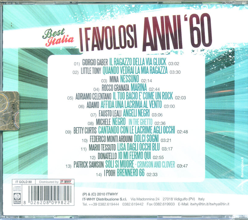 Compilation - Best Italia I Favolosi Anni 60 Cd 8026208099822