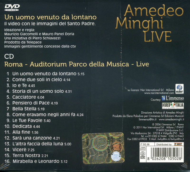 Minghi Amedeo - Un Uomo Venuto Da Lontano (Cd+Dvd) Cd 8026208105028