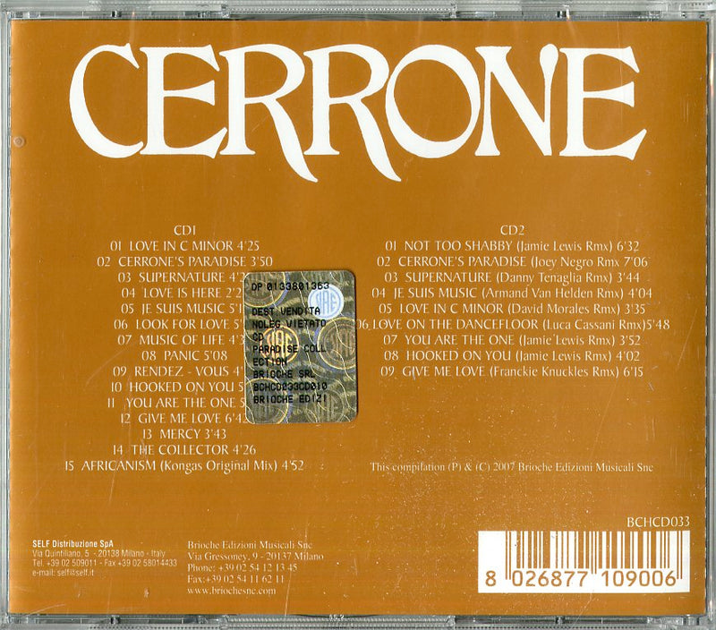 Cerrone - Paradise Collection Cd 8026877109006