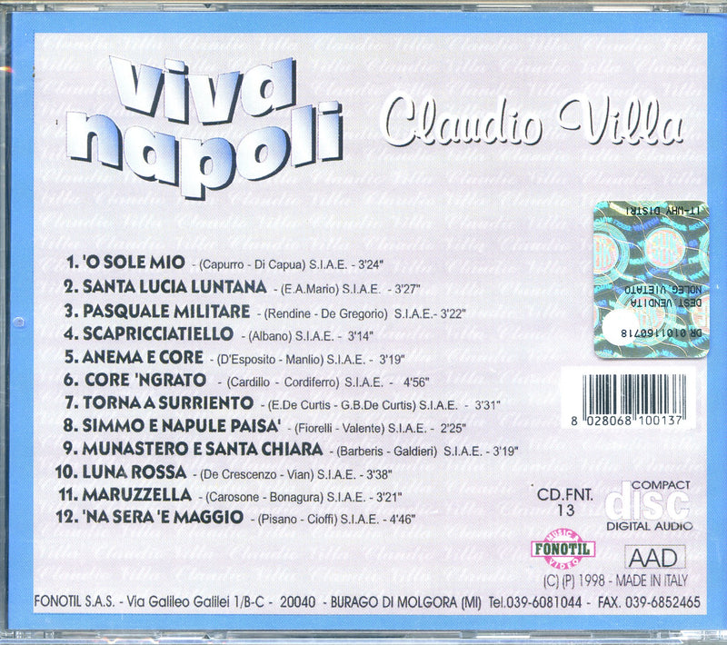 Villa Claudio - Viva Napoli Cd 8028068100137