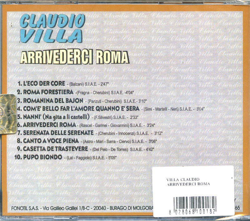 Villa Claudio - Arrivederci Roma Cd 8028068100182