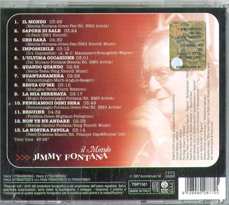 Fontana Jimmi - Il Mondo Cd 8028980287725