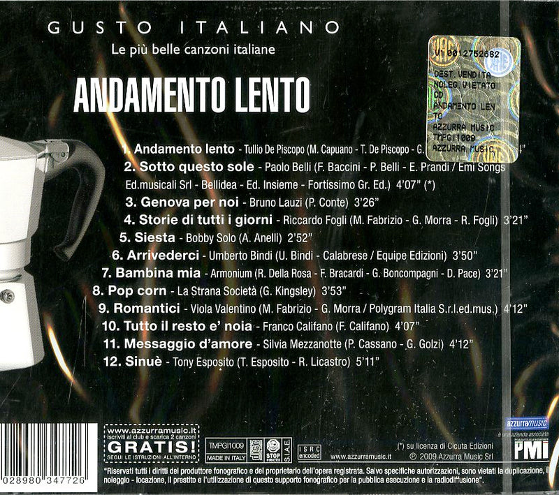 Compilation - Andamento Lento (Le Piu' Belle Canzoni Italiane) CD 8028980347726