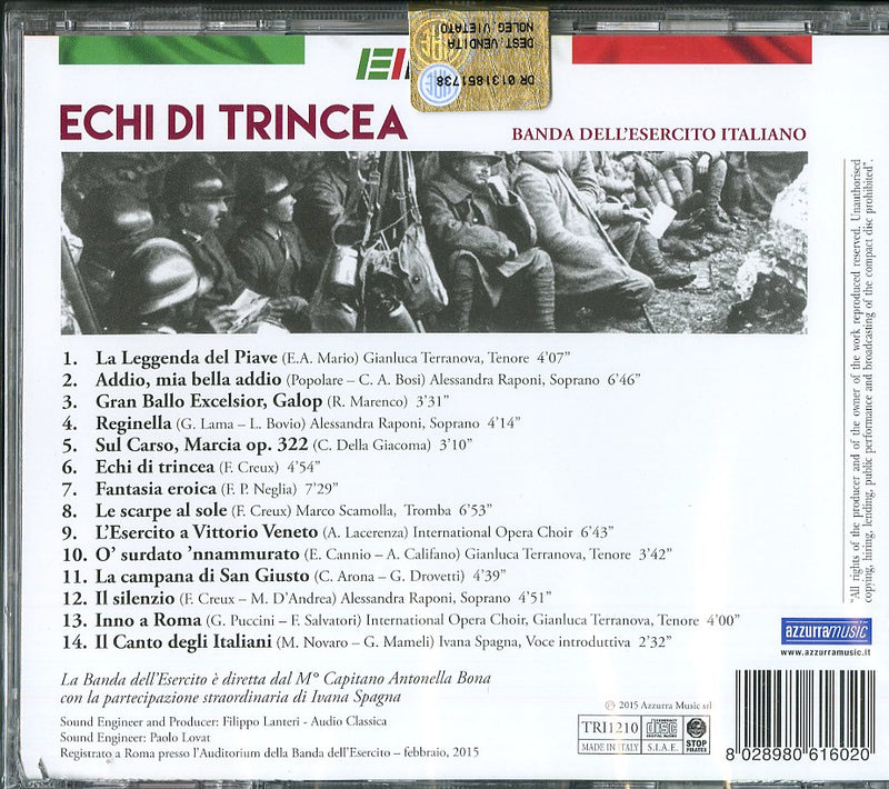 Compilation - Echi Di Trincea (Inni E Canti Della Grande Guerra Banda Dell'Esercito Italiano) Cd 8028980616020