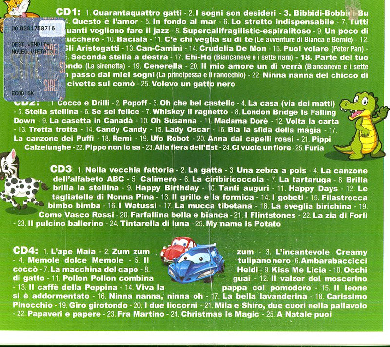 Compilation - Le 100 Canzoni Piu Belle Per Bambini (Box4Cd) Cd 8028980661327