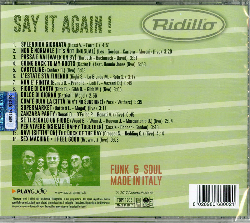 Ridillo - Say It Again Cd 8028980680021