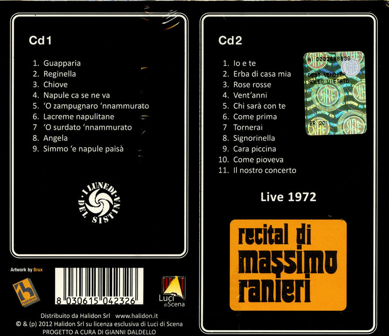 Ranieri Massimo - Recital Cd 8030615042326